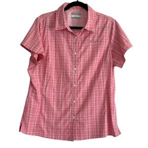 Columbia Pink Plaid Button-Up Shirt Size XL